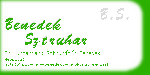 benedek sztruhar business card